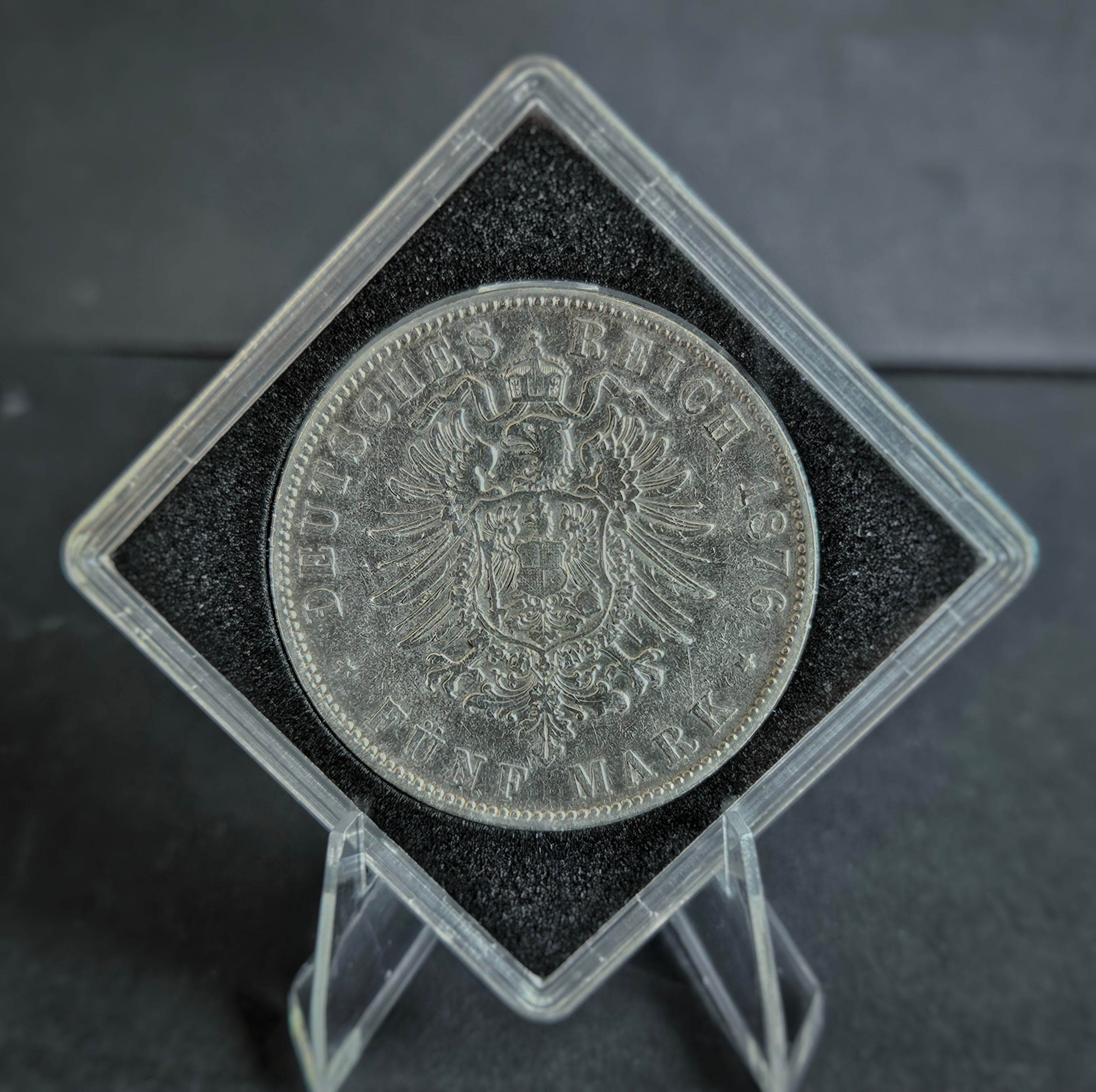 5 Mark Silbermünze 1876 Albert von Sachsen (Deutsches Kaiserreich)