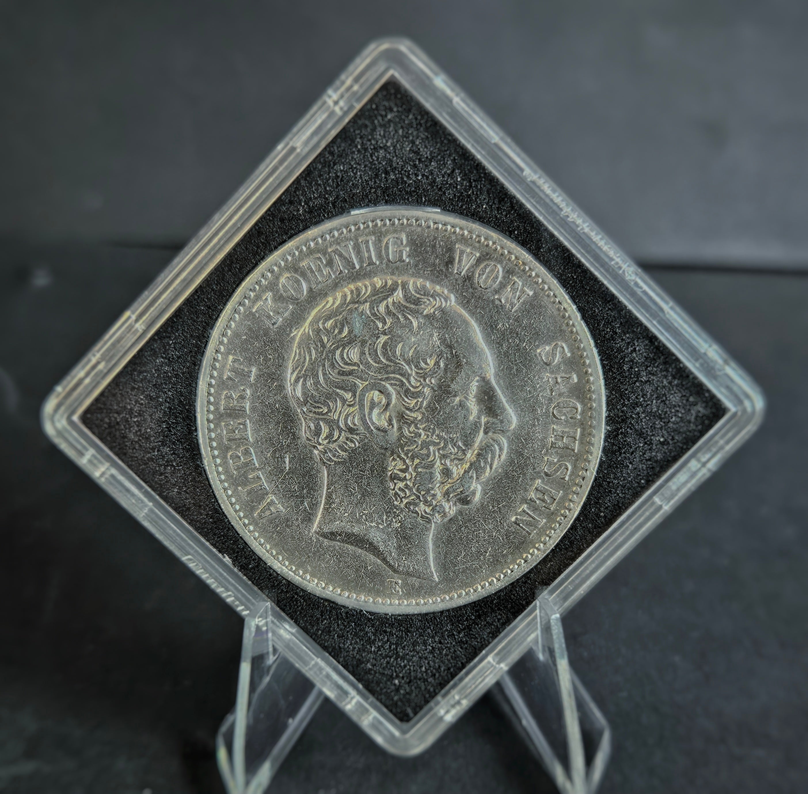 5 Mark Silbermünze 1876 Albert von Sachsen (Deutsches Kaiserreich)
