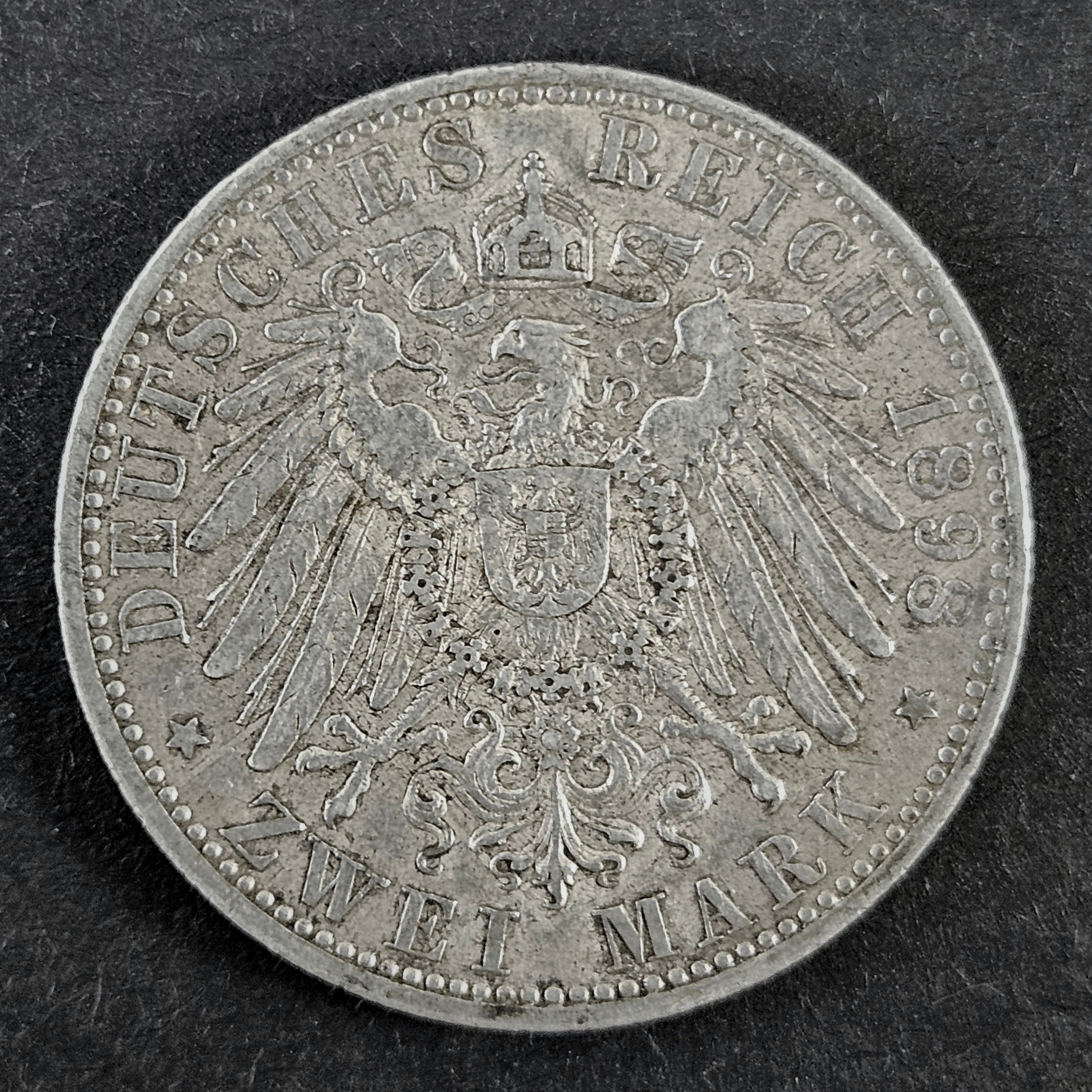 2 Mark Silbermünze 1898 - Carl Alexander von Sachsen