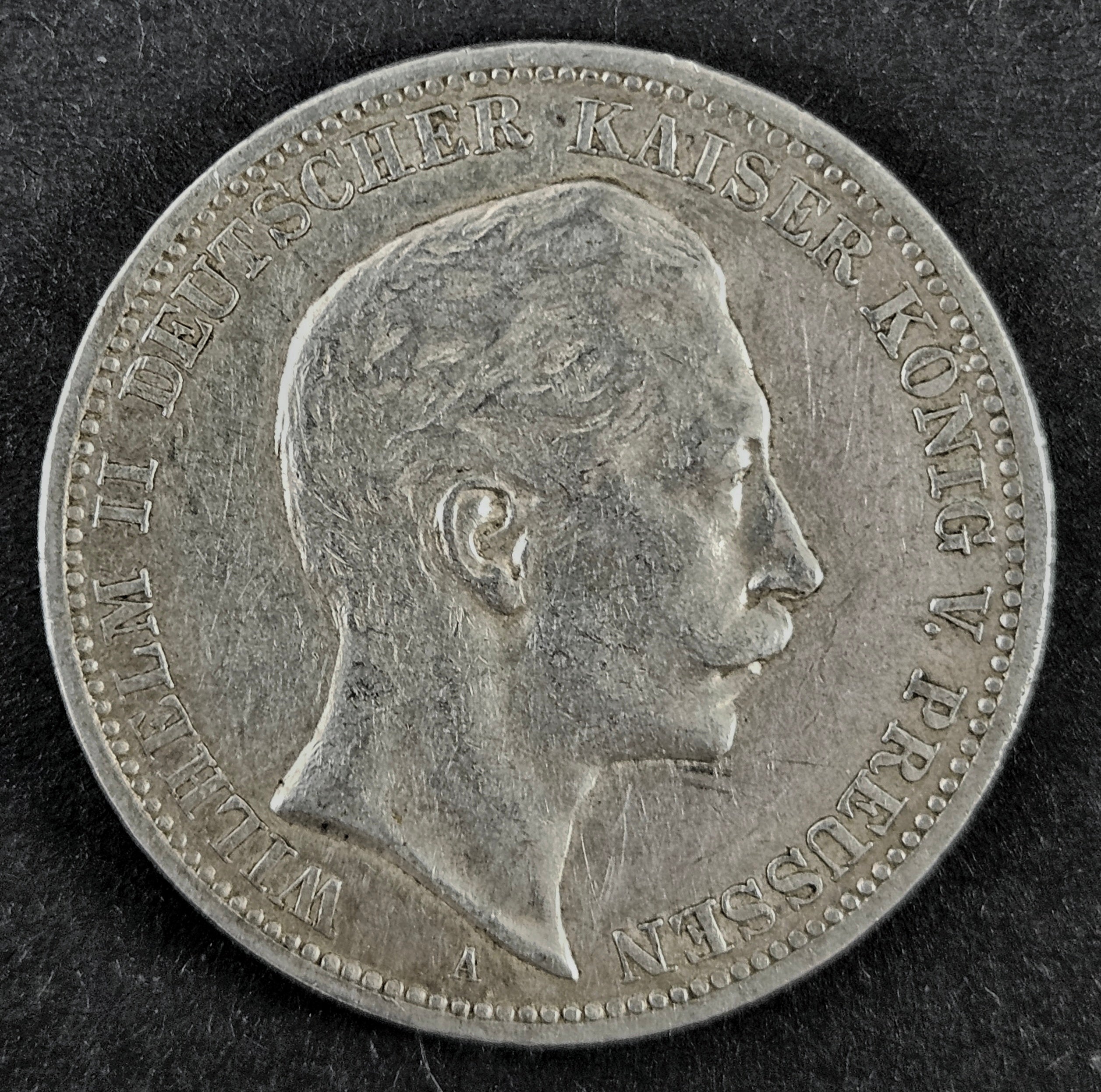 3 Mark Silbermünze 1908 - Wilhelm II.