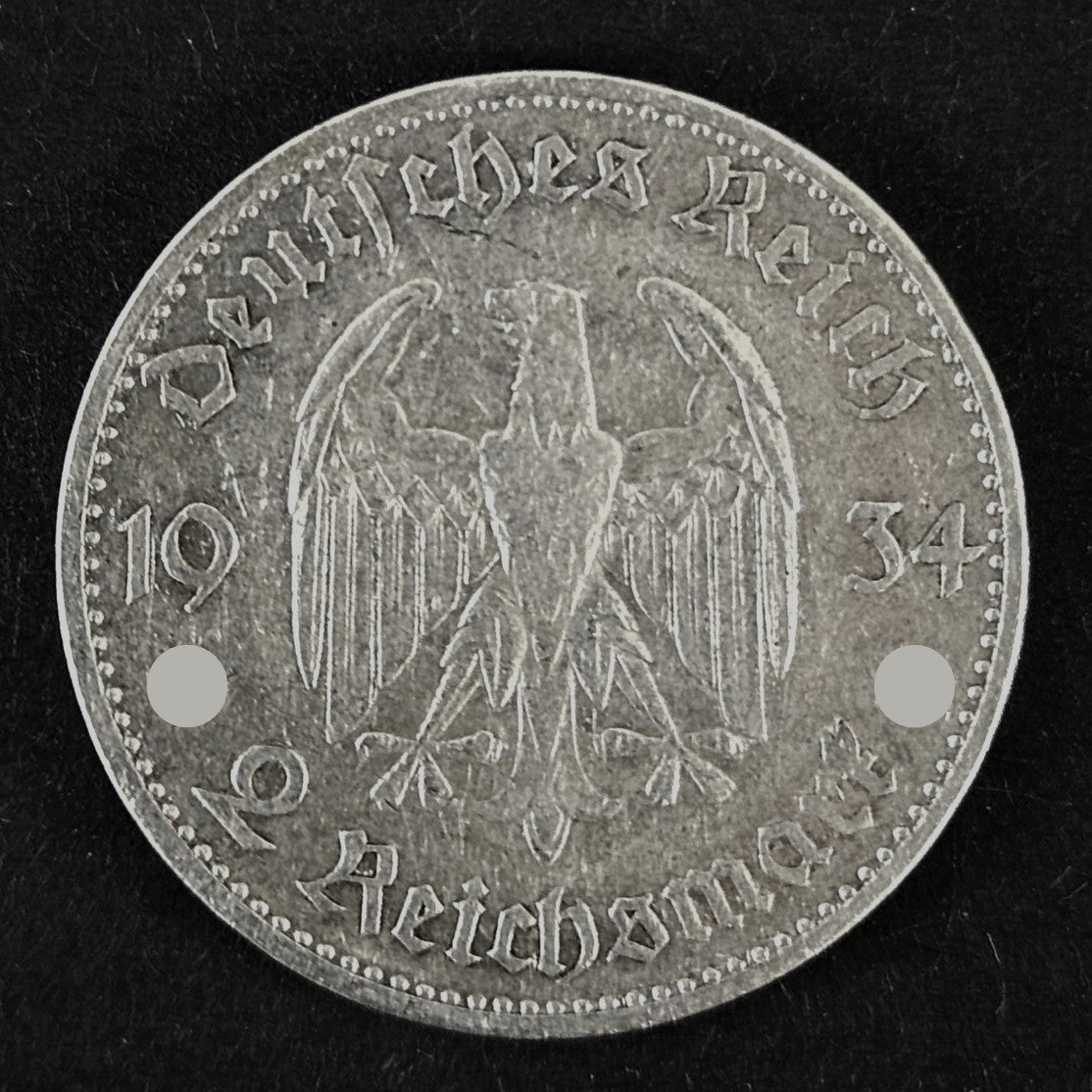 2 Reichsmark Silbermünze 1934 - Paul von Hindenburg