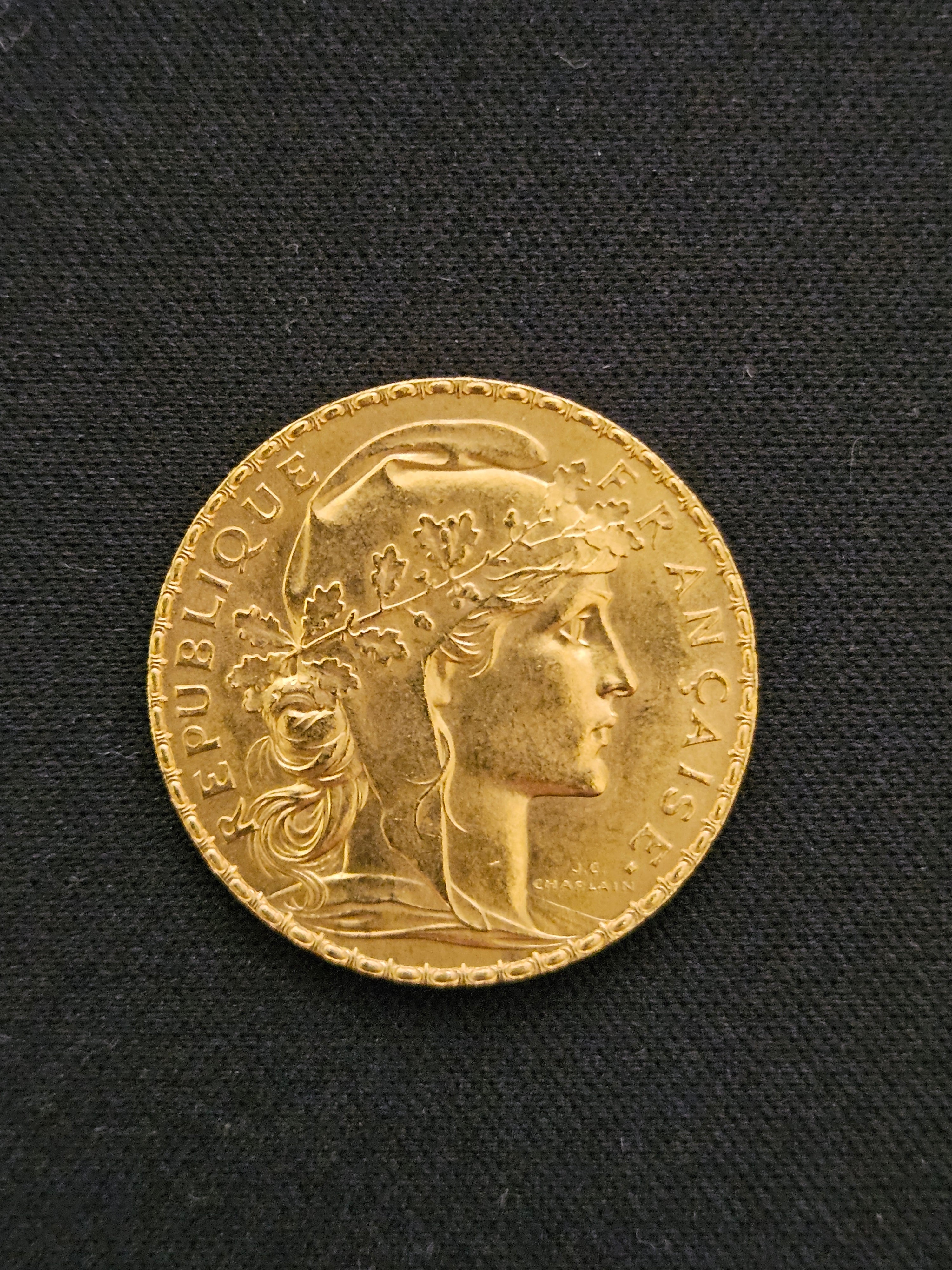 20 Francs Goldmünze Frankreich 1913 (Marianne & Gallischer Hahn)
