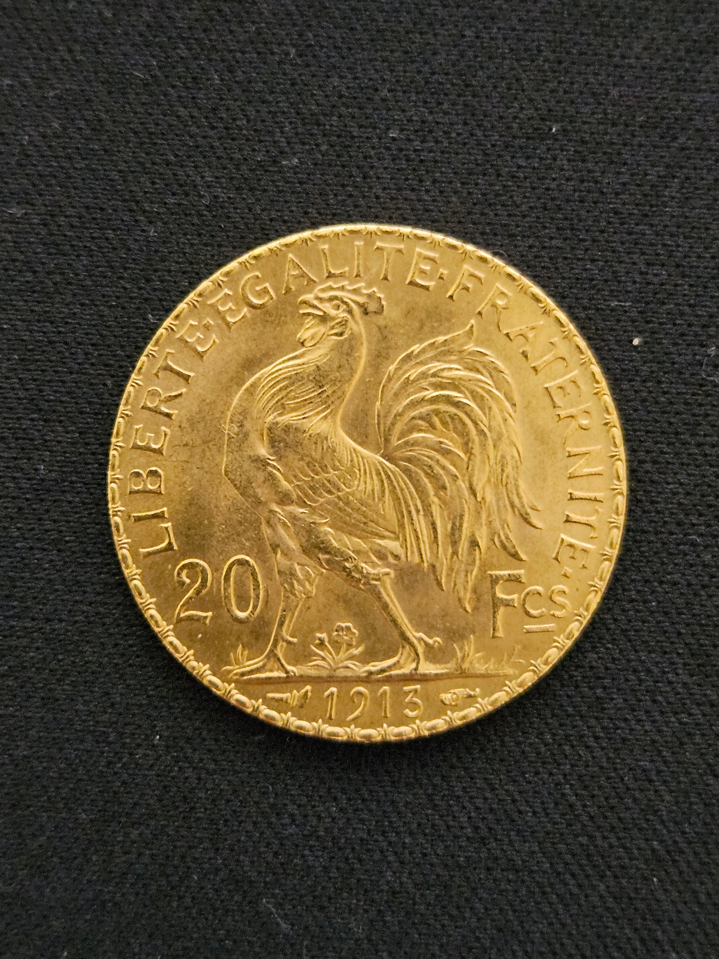 20 Francs Goldmünze Frankreich 1913 (Marianne & Gallischer Hahn)