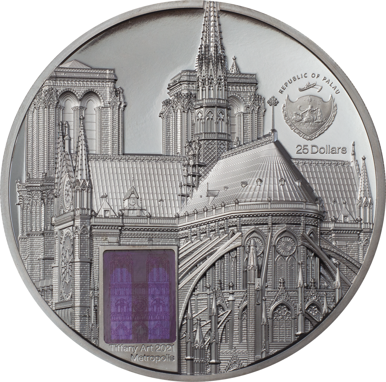 5 oz Silbermünze Palau – Tiffany Art Paris (2021 | Black Proof | Auflage: 999)