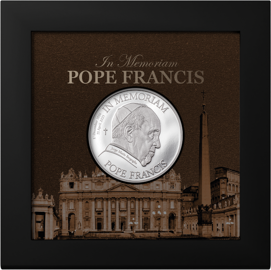 1 oz Silbermünze 2025 – In Erinnerung Papst Franziskus in Präsentationsbox (Proof | Classic Minting | Cook Islands | CIT)