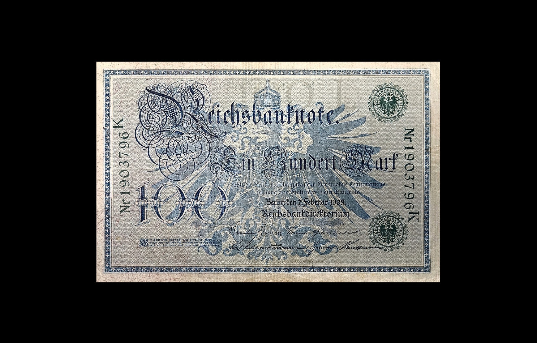 Reichsbanknote 100 Mark – 7. Februar 1908 (Grün)