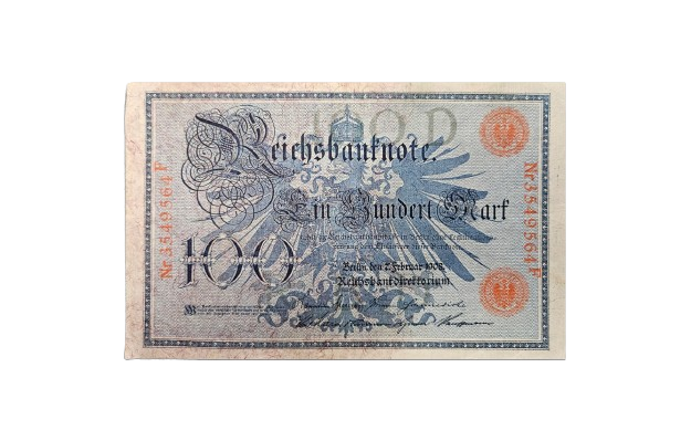 Reichsbanknote 100 Mark – 7. Februar 1908 (Rot)