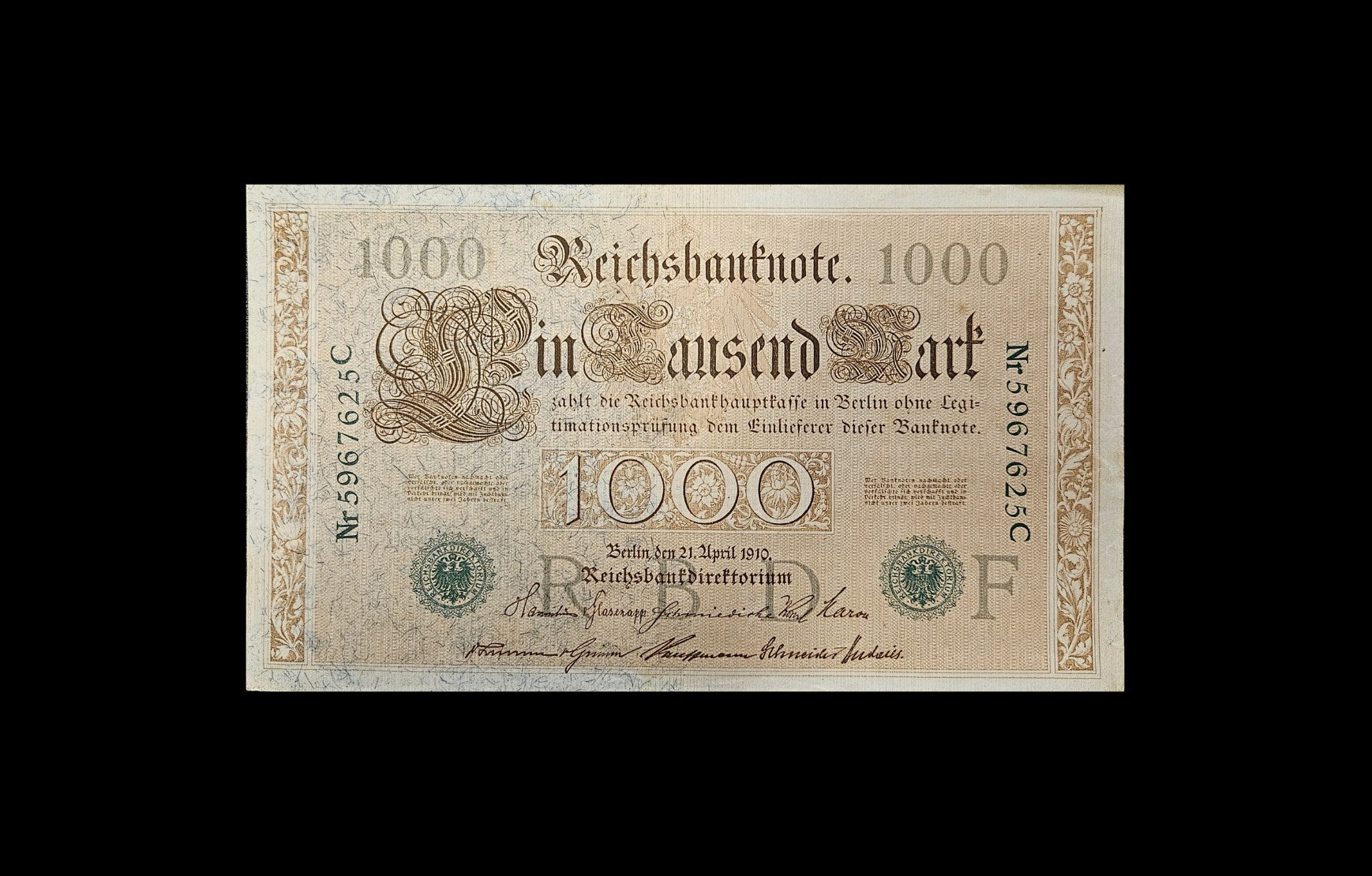 Reichsbanknote 1000 Mark – 21. April 1910 (Grün)