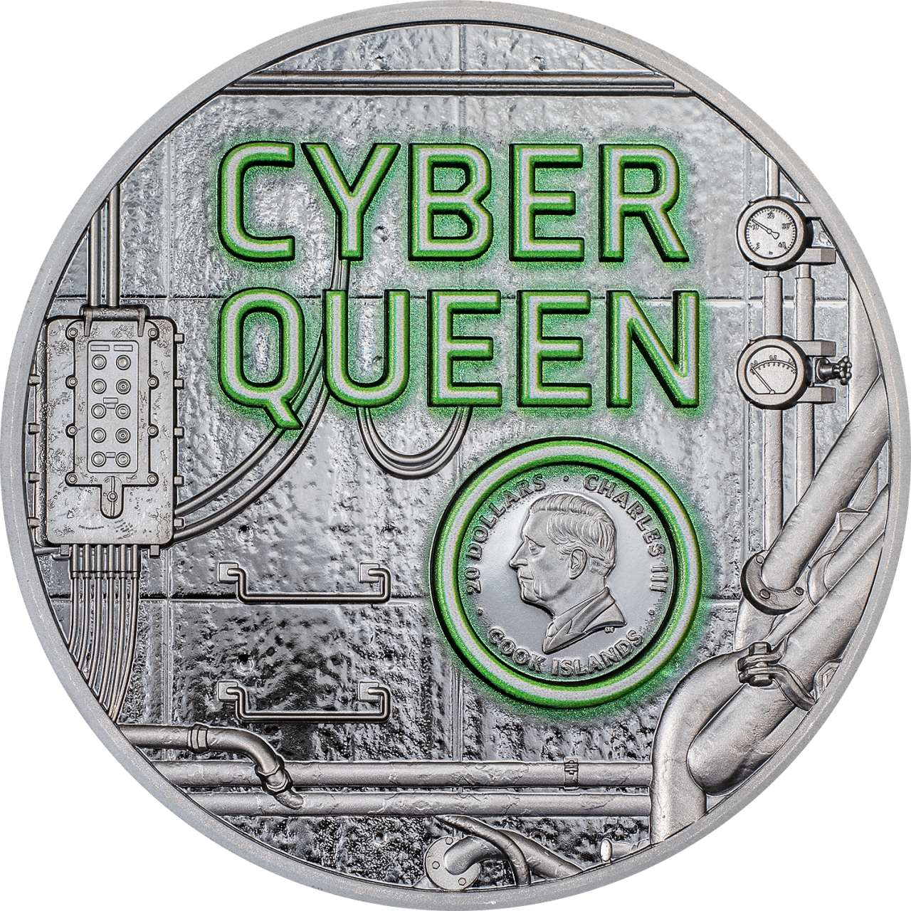 3 oz Sammlermünze .999 Silber Cyber Queen - The Rebirth 2024 (Black Proof | CIT | Auflage: 888)