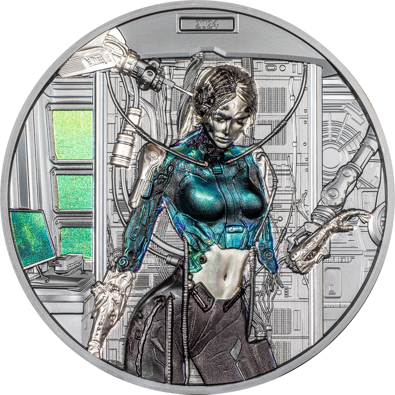 3 oz Sammlermünze .999 Silber Cyber Queen - The Rebirth 2024 (Black Proof | CIT | Auflage: 888)
