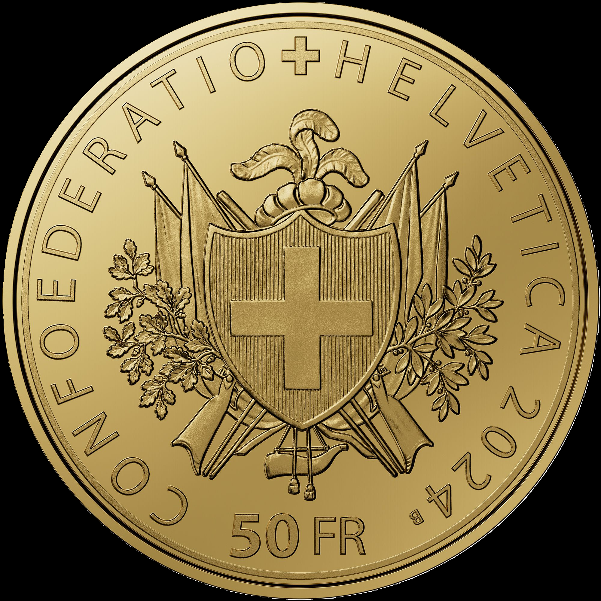 50 Franken Goldmünze "200 Jahre Schweizer Schiesssportverband" 2024 (Polierte Platte | limitiert)