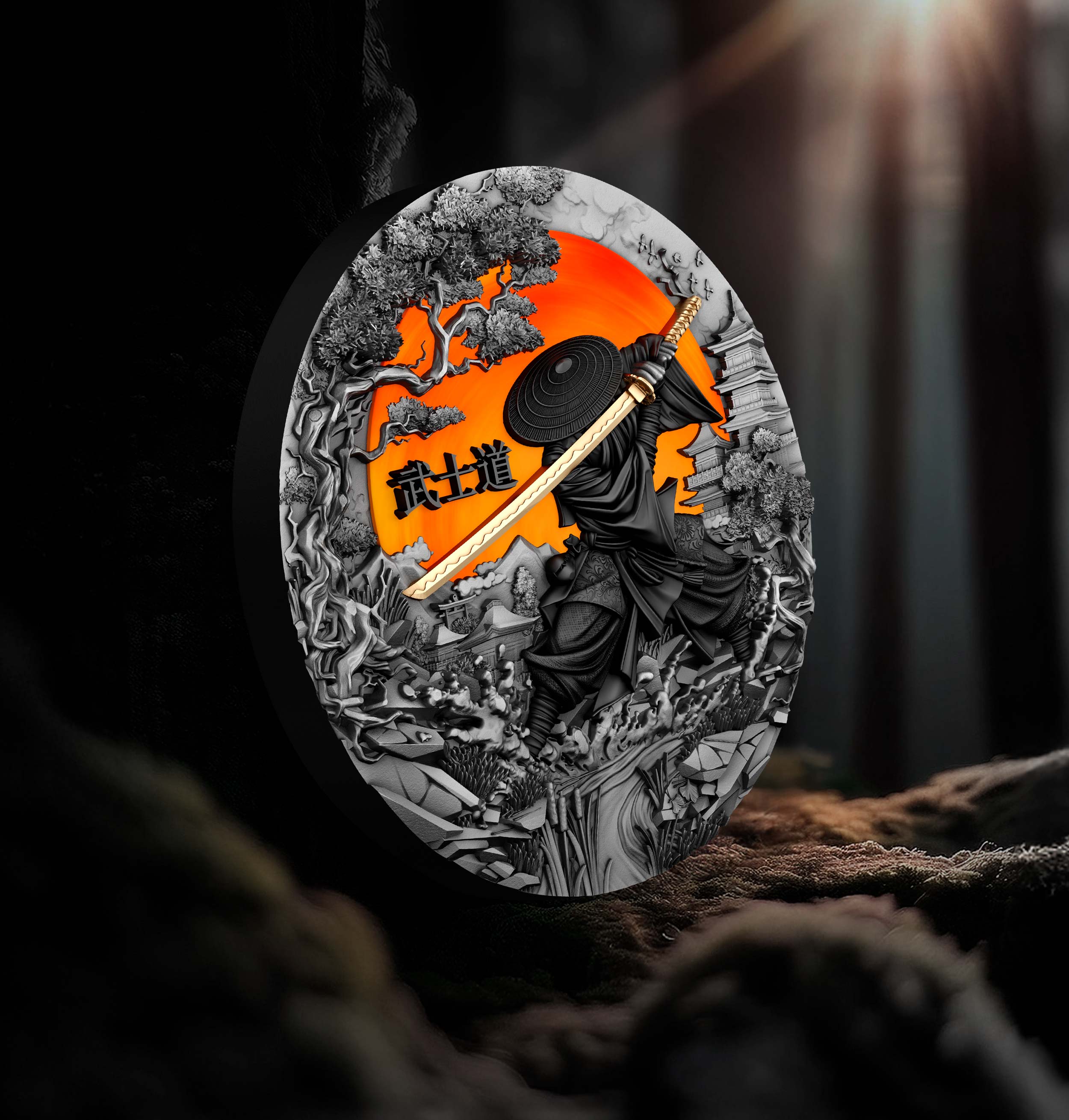 2 oz Silbermünze Bushido, Start der Serie „The Warrior’s Path“, Niue 2024 ( T&S | Auflage: 500)