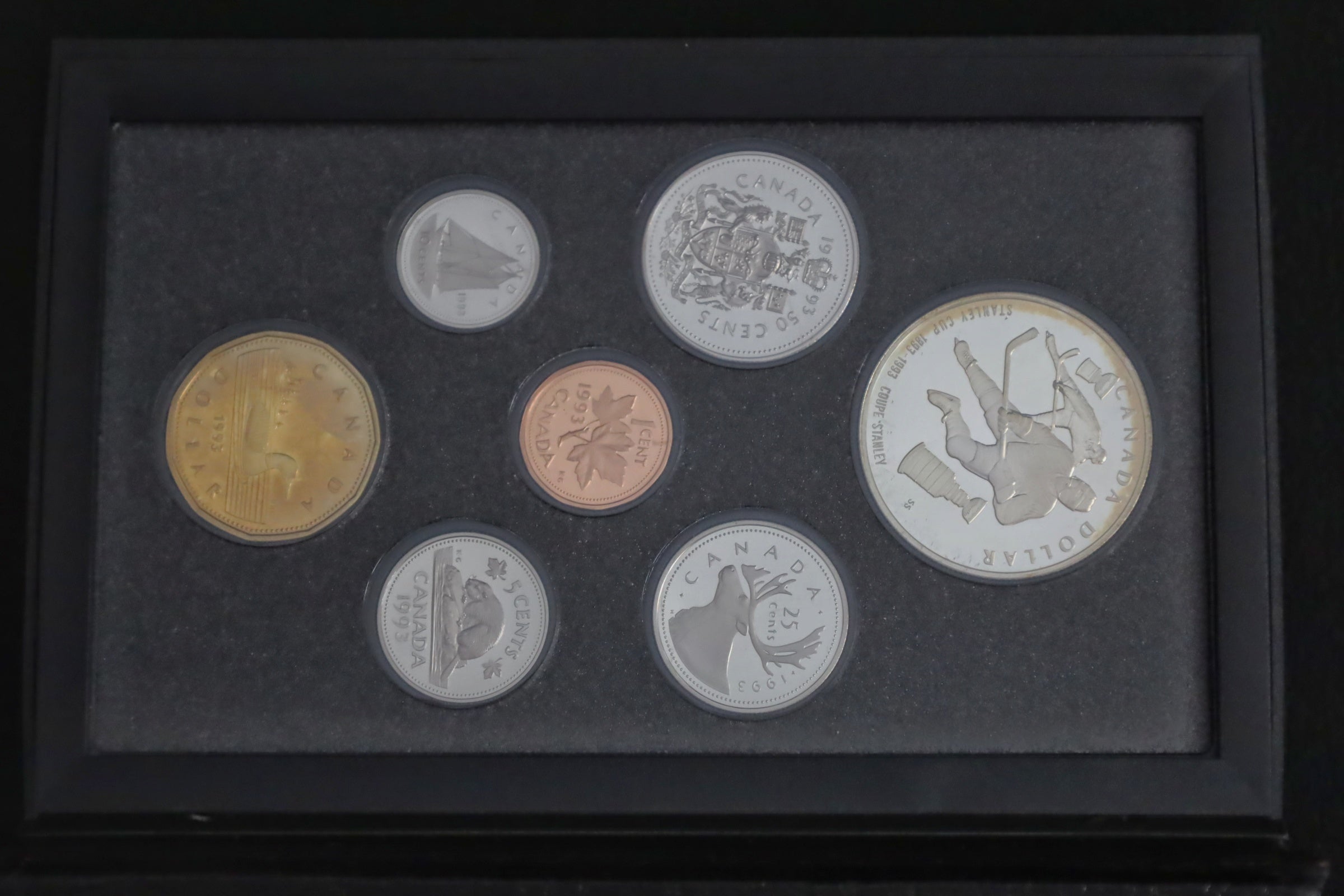 1993 Kanada Doppel-Dollar-Proof-Set – 7 Münzen zur Stanley Cup Gedenkausgabe (PP)