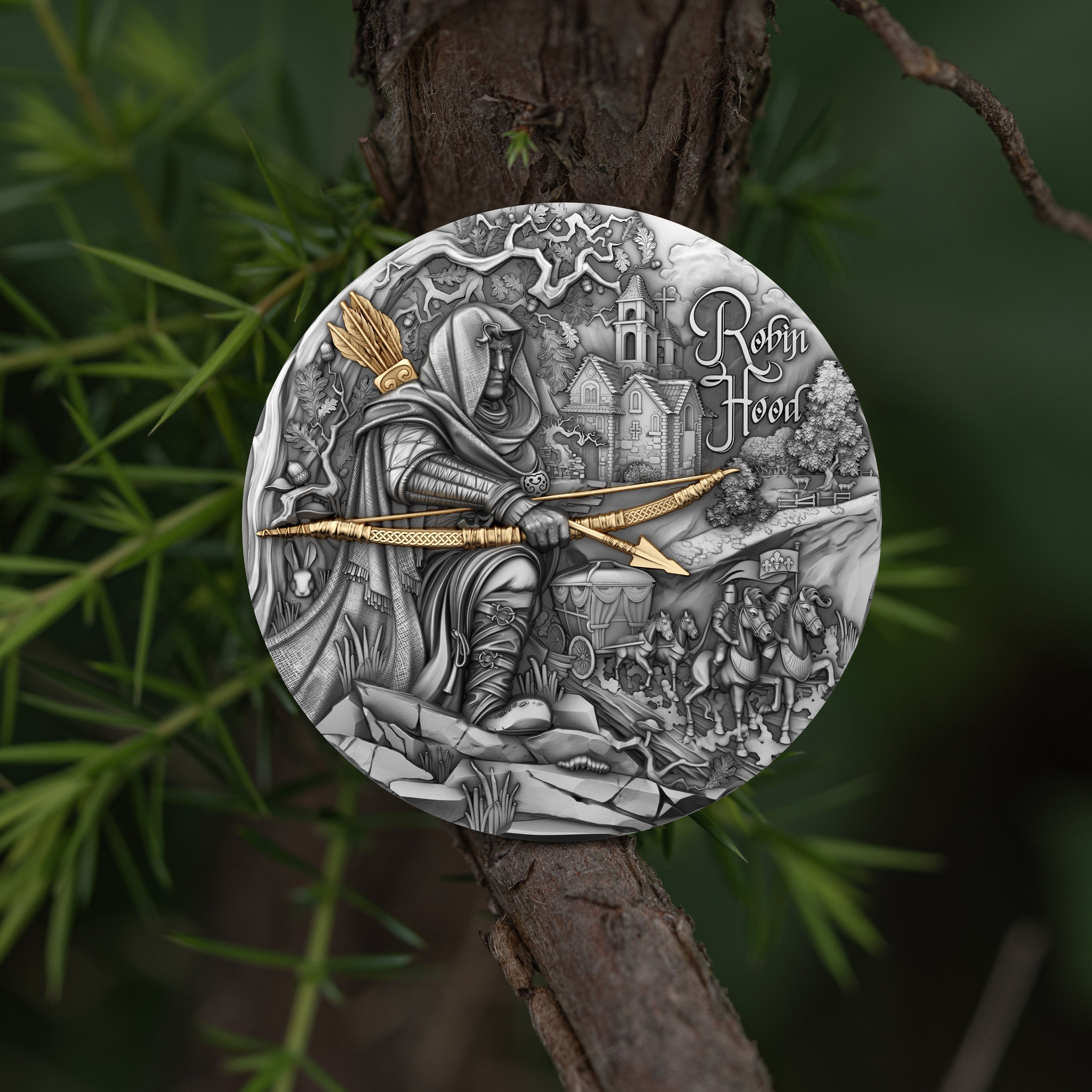 2 oz Silbermünze Robin Hood, Kamerun 2024 ( T&S | Auflage: 500)