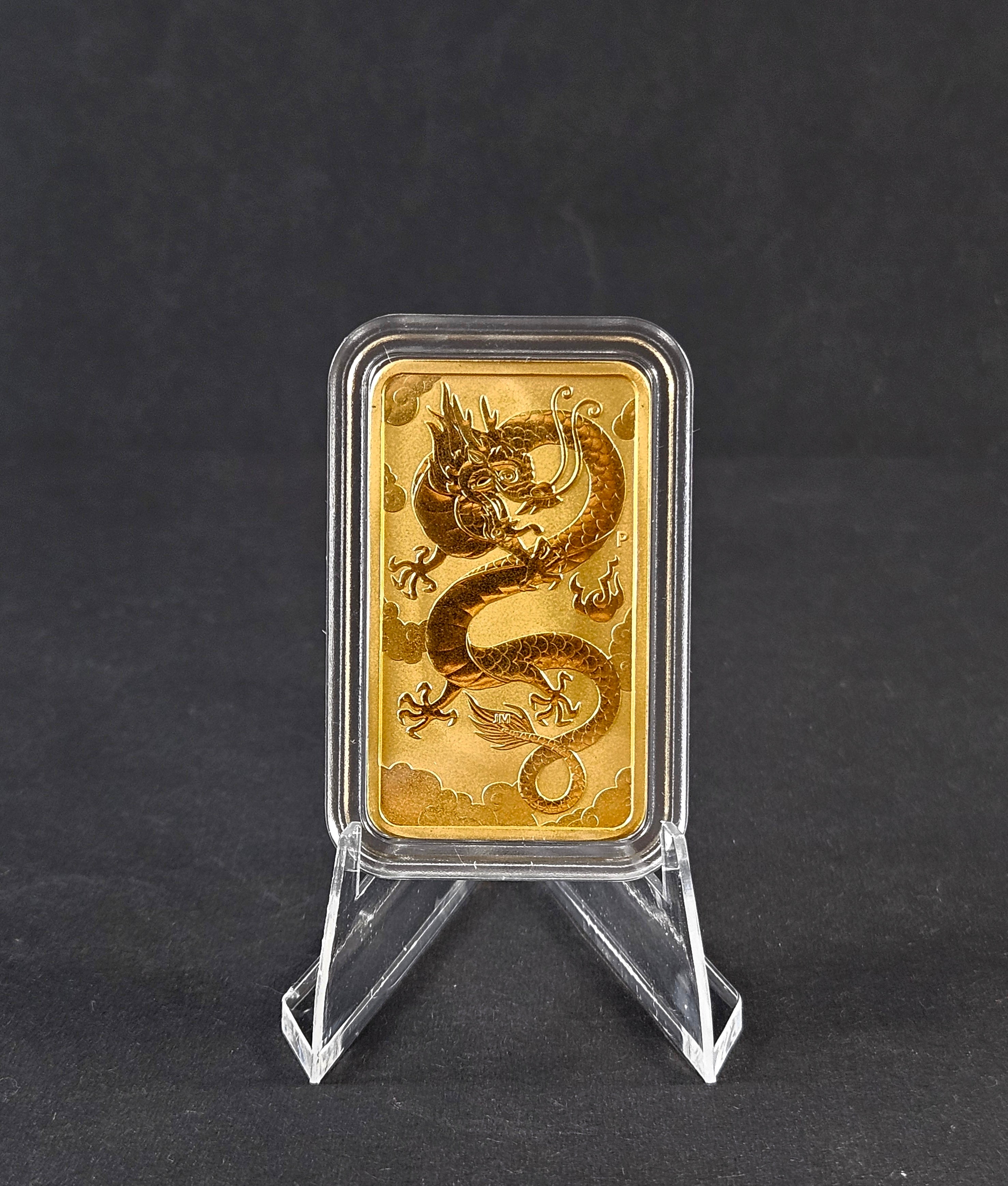 1 Unze Gold Münzbarren Rectangular Dragon 2019 – Perth Mint