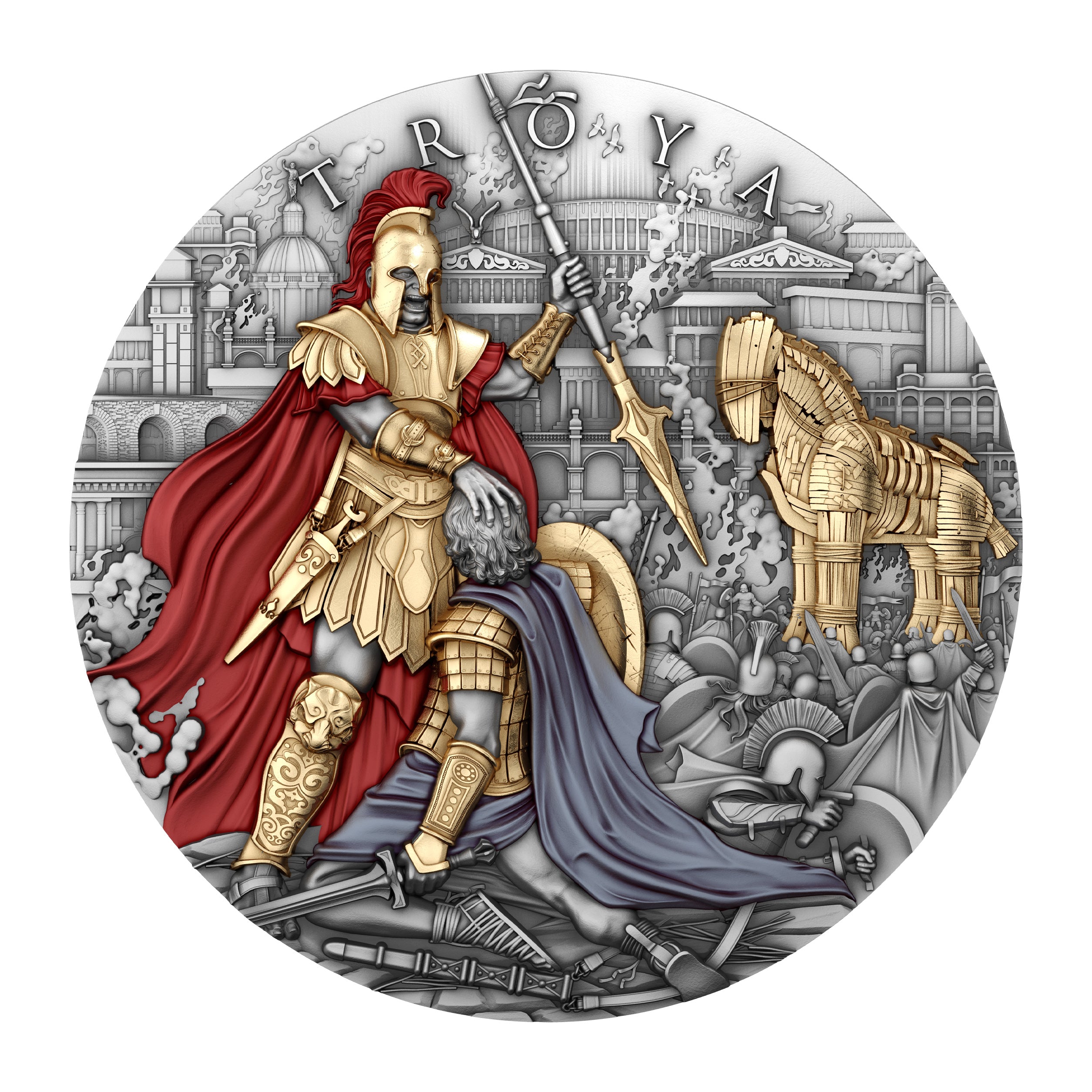 2 oz Silbermünze Troya 2024 – Niue (T&S | Auflage: 500 | .999 Feinsilber)