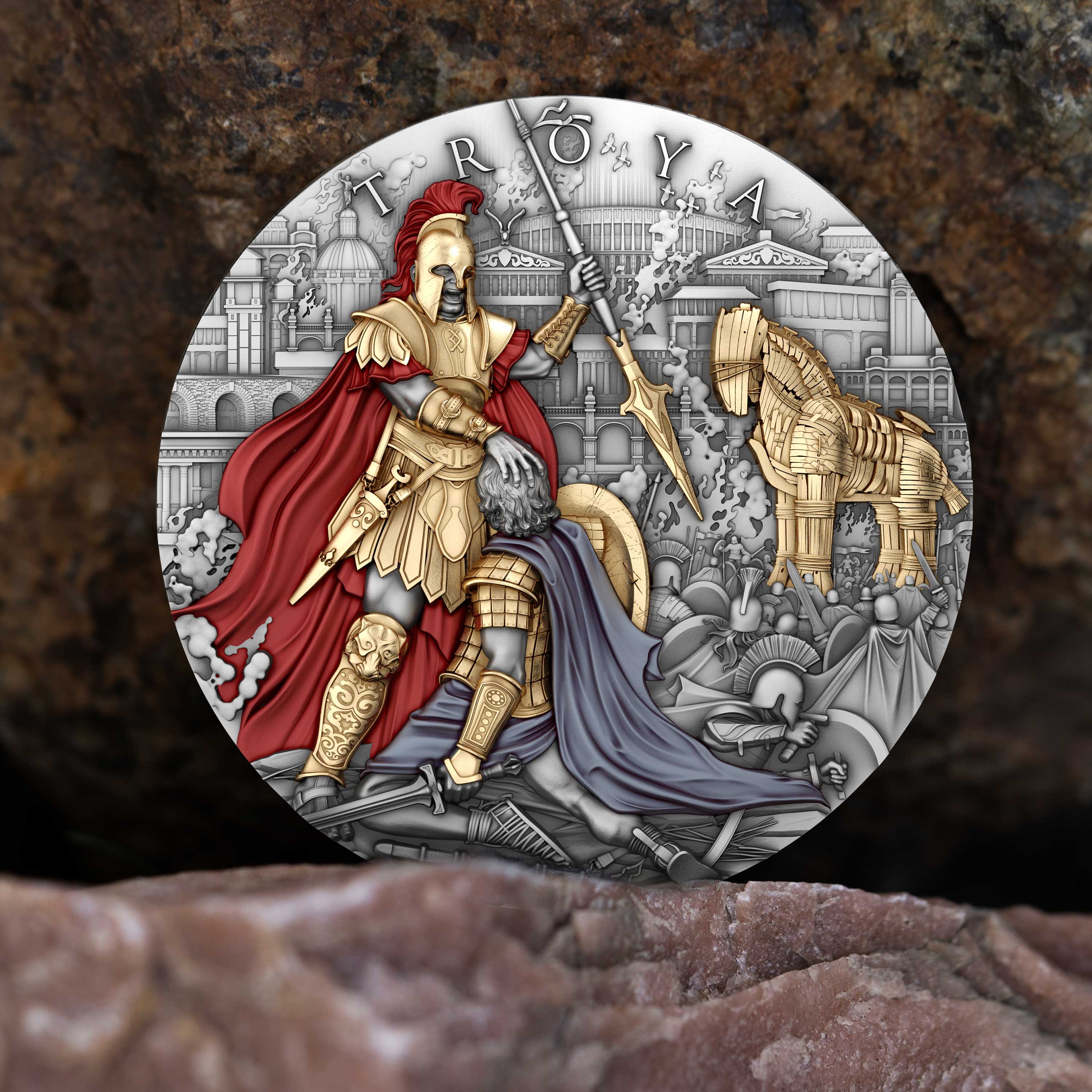 2 oz Silbermünze Troya 2024 – Niue (T&S | Auflage: 500 | .999 Feinsilber)