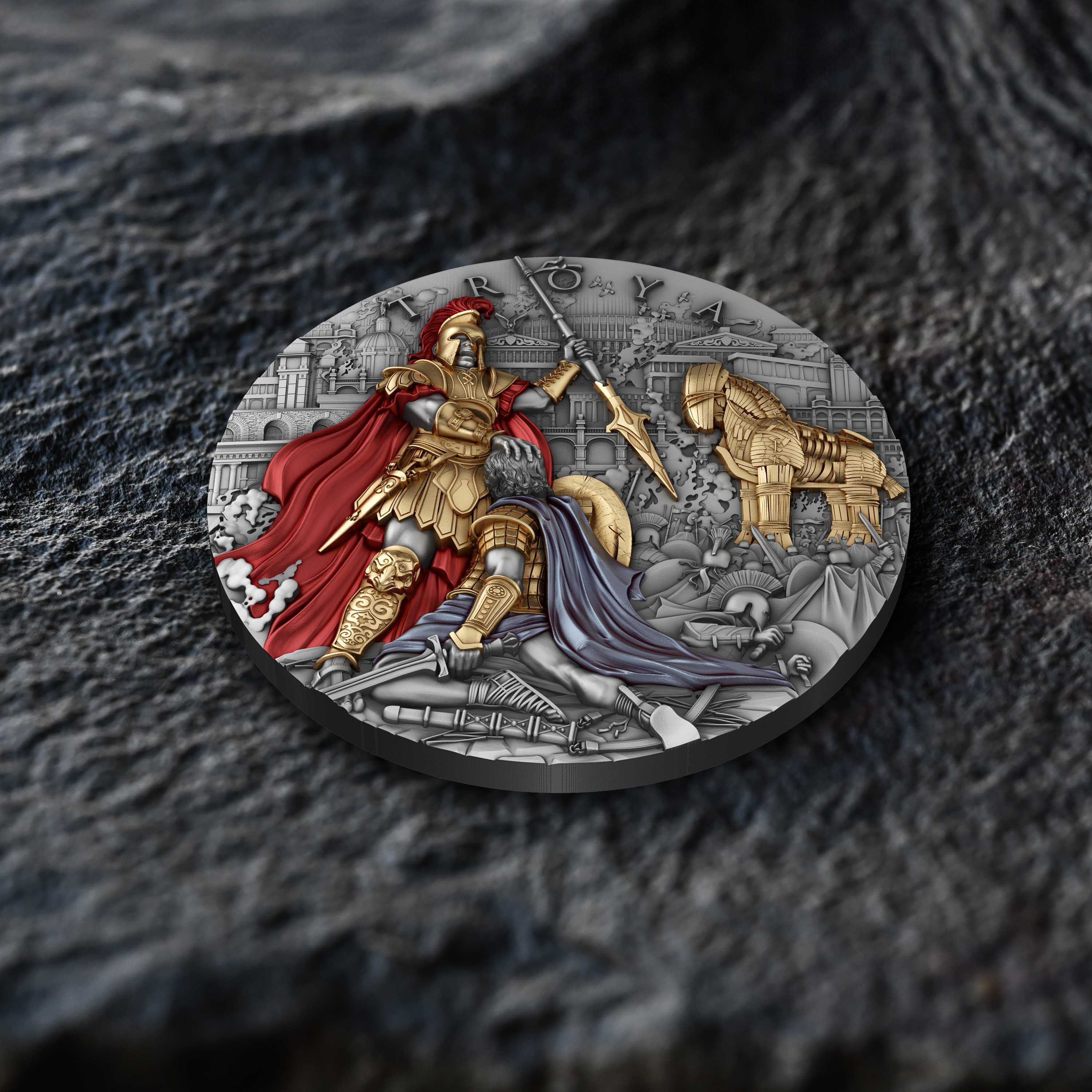 2 oz Silbermünze Troya 2024 – Niue (T&S | Auflage: 500 | .999 Feinsilber)