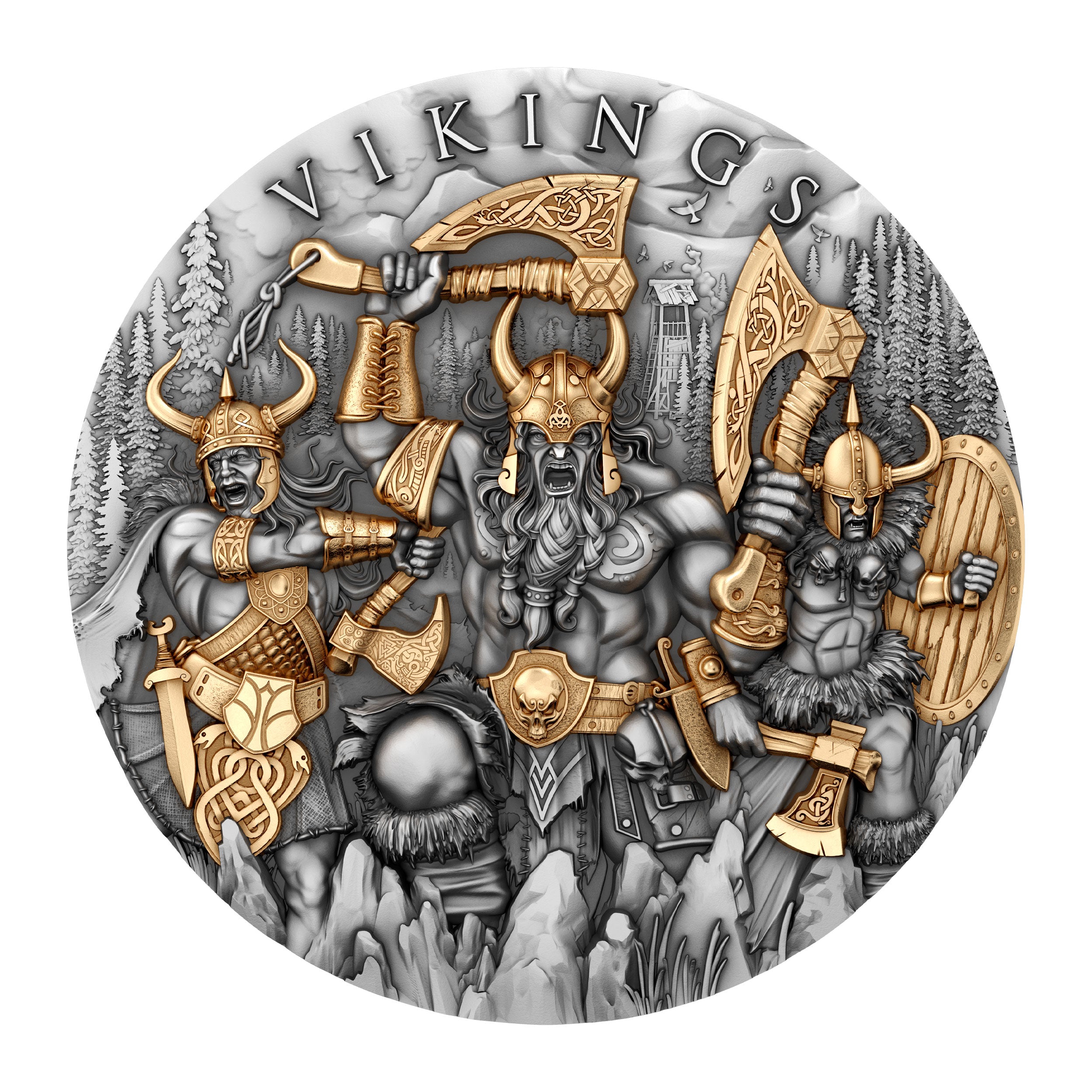 2 oz Silbermünze Vikings, Niue 2024 ( T&S | Auflage: 500)
