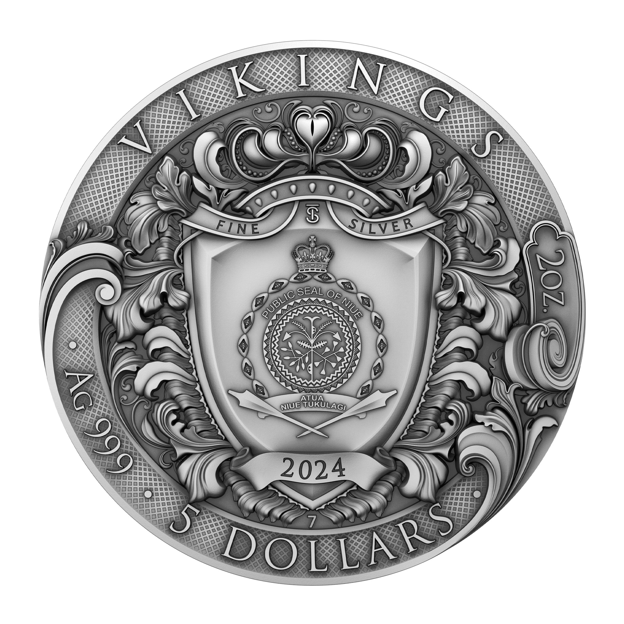 2 oz Silbermünze Vikings, Niue 2024 ( T&S | Auflage: 500)