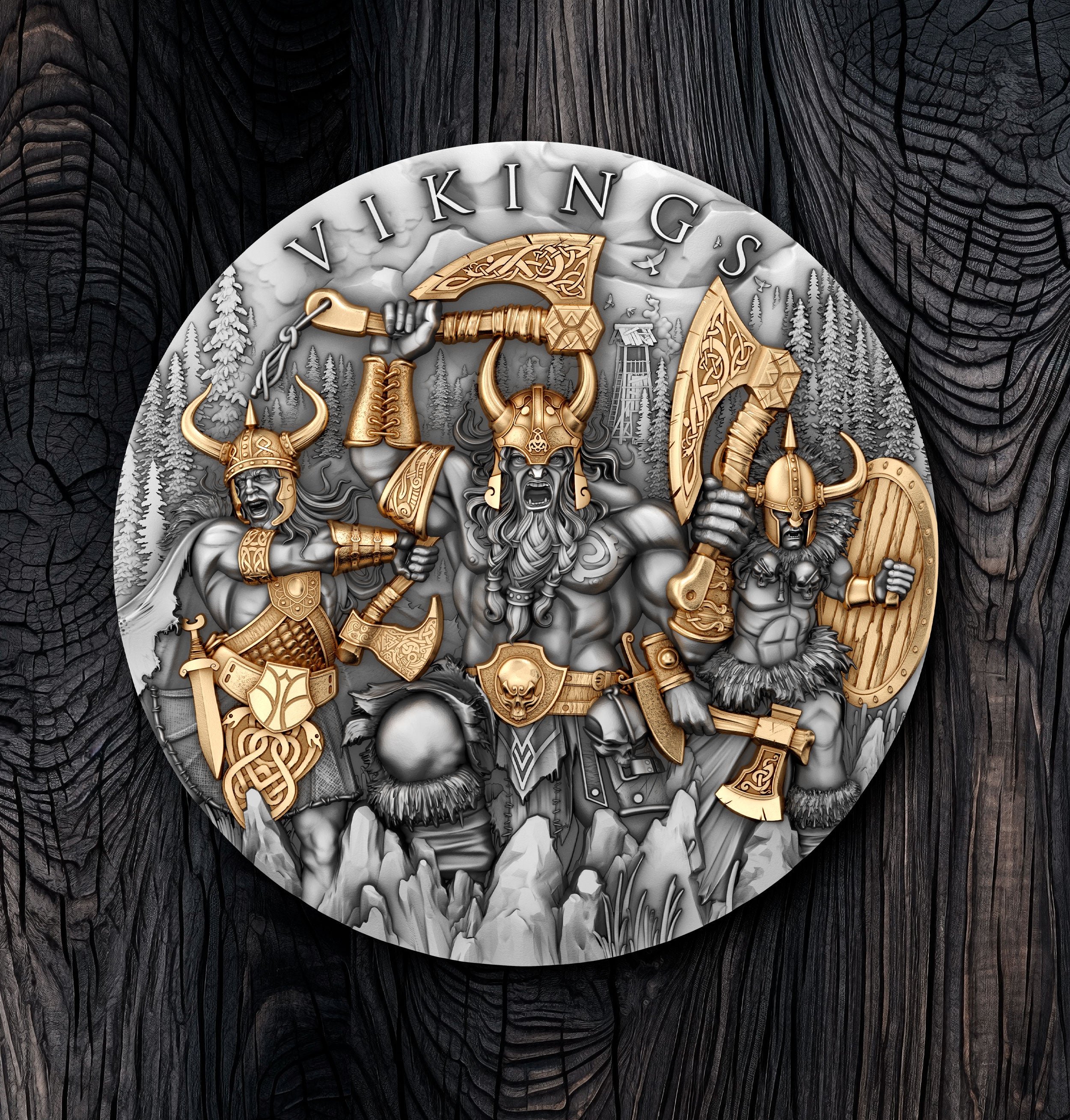 2 oz Silbermünze Vikings, Niue 2024 ( T&S | Auflage: 500)