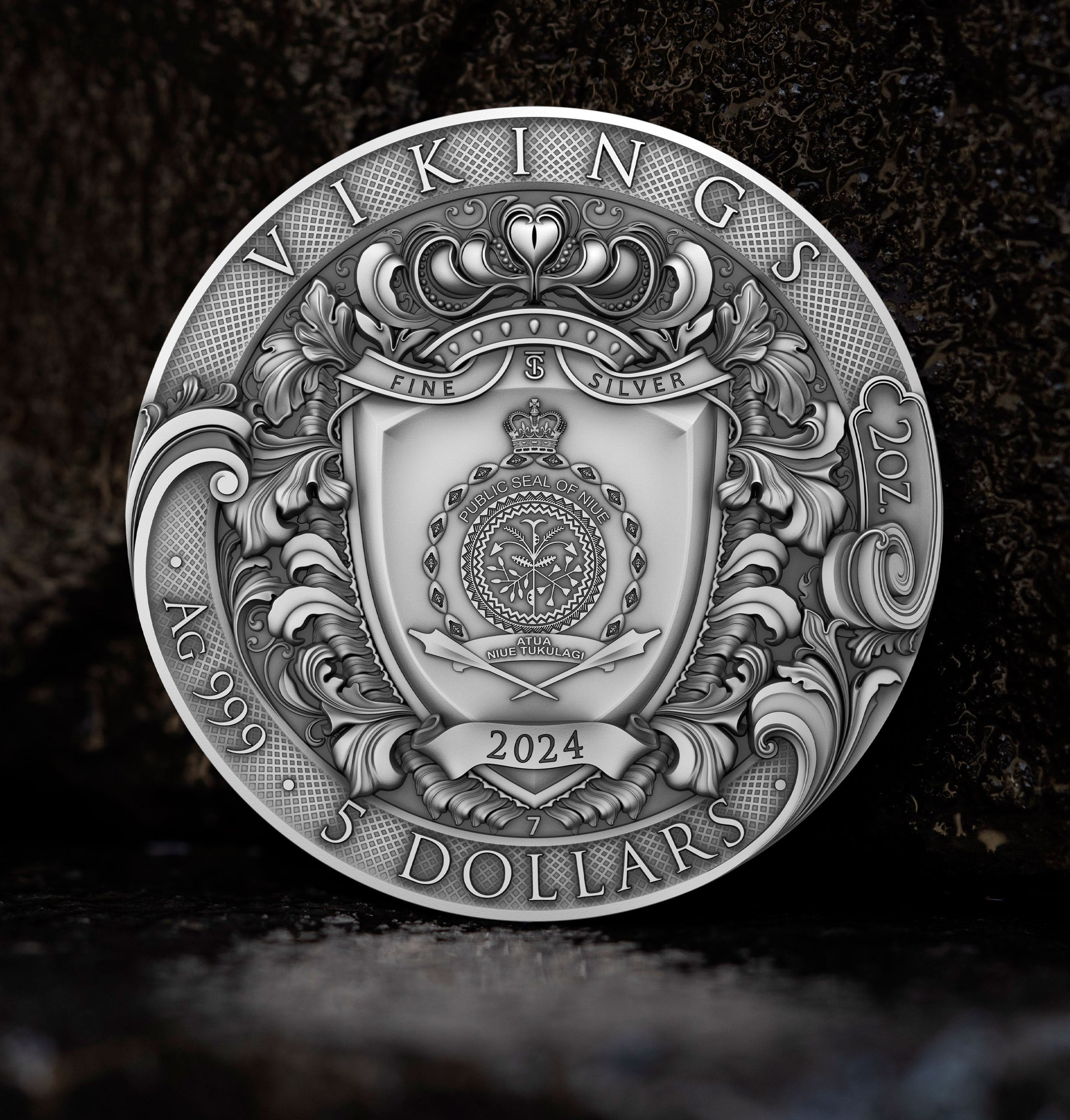 2 oz Silbermünze Vikings, Niue 2024 ( T&S | Auflage: 500)