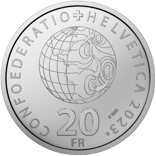 20 Franken Silbermünze Schweiz 2023 – Windenergie (PP | Auflage: 4.500 |fluoriszierend)