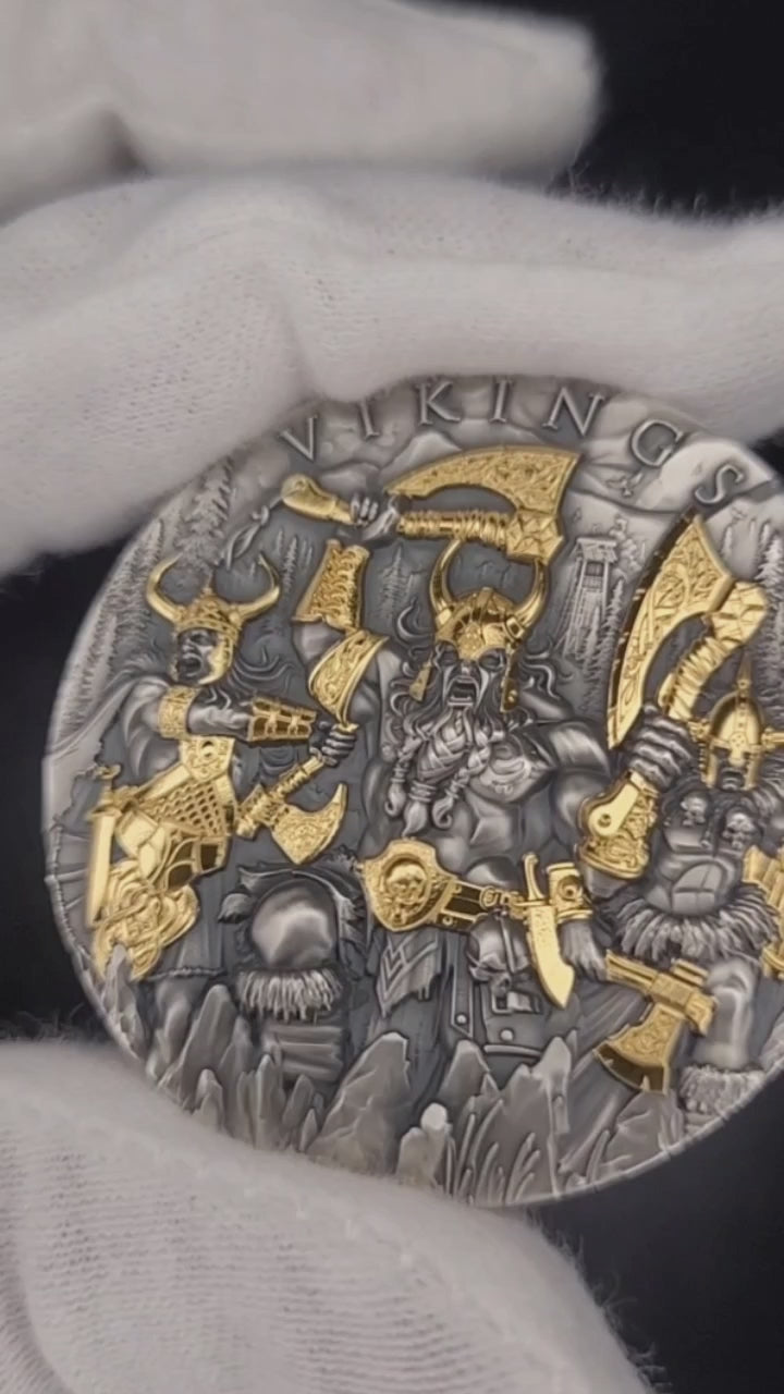 2 oz Silbermünze Vikings, Niue 2024 ( T&S | Auflage: 500)
