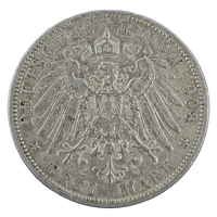 3 Mark Silbermünze 1908 - Wilhelm II.