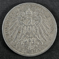 3 Mark Silbermünze 1908 - Wilhelm II.