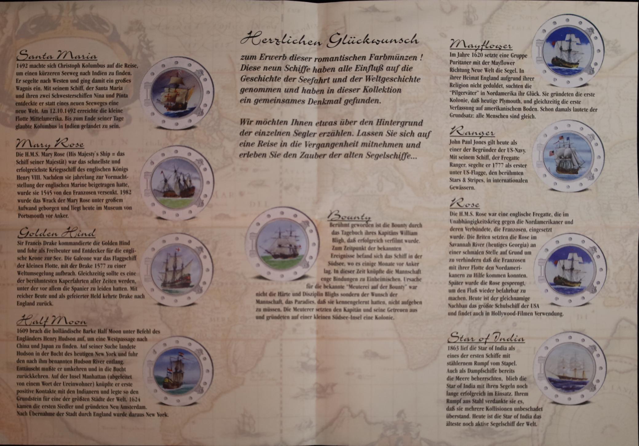 Der Zauber der alten Segelschiffe – 9er Münzset | Limitierte Auflage
