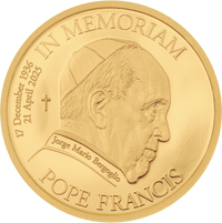 0.5 g Goldmünze 2025 – In Erinnerung Papst Franziskus in Präsentationsbox (Proof | Classic Minting | Cook Islands  | CIT)