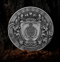 2 oz Silbermünze Bushido, Start der Serie „The Warrior’s Path“, Niue 2024 ( T&S | Auflage: 500)