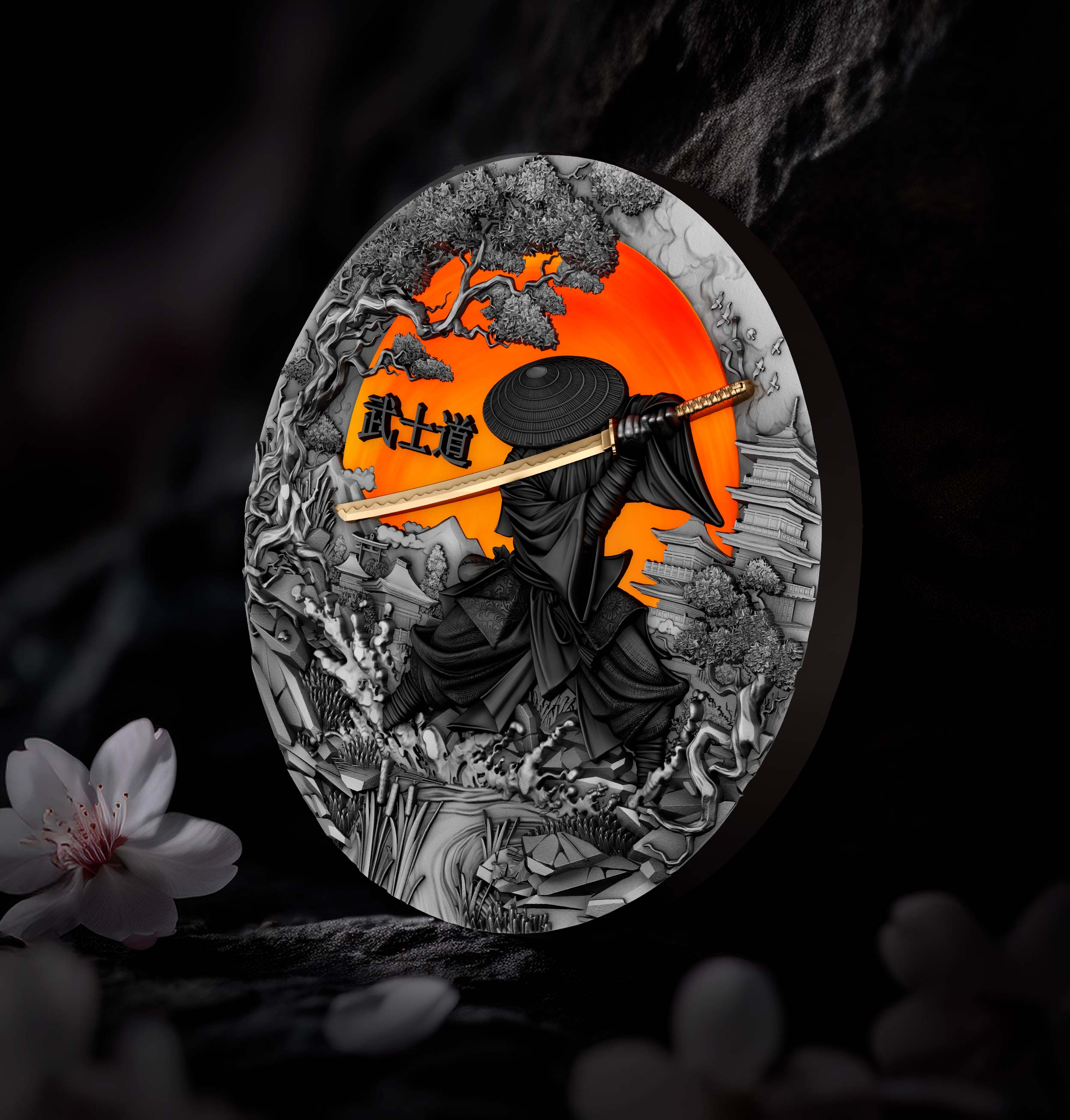 2 oz Silbermünze Bushido, Start der Serie „The Warrior’s Path“, Niue 2024 ( T&S | Auflage: 500)