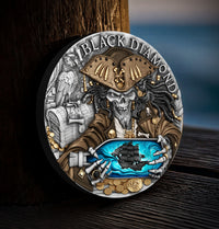 2 oz Silbermünze Black Diamond, Niue 2025 (T&S | Ultra High Relief | Auflage: 500)