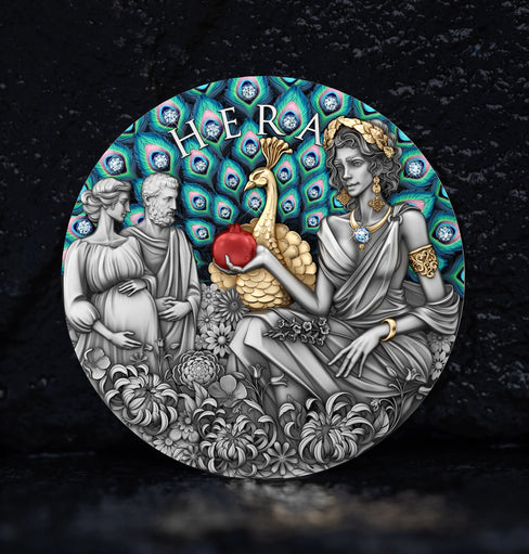 Hera – 2 oz .999 Silbermünze, Niue 2025 (T&S Coin, | Auflage: 500 | Antique Finish)