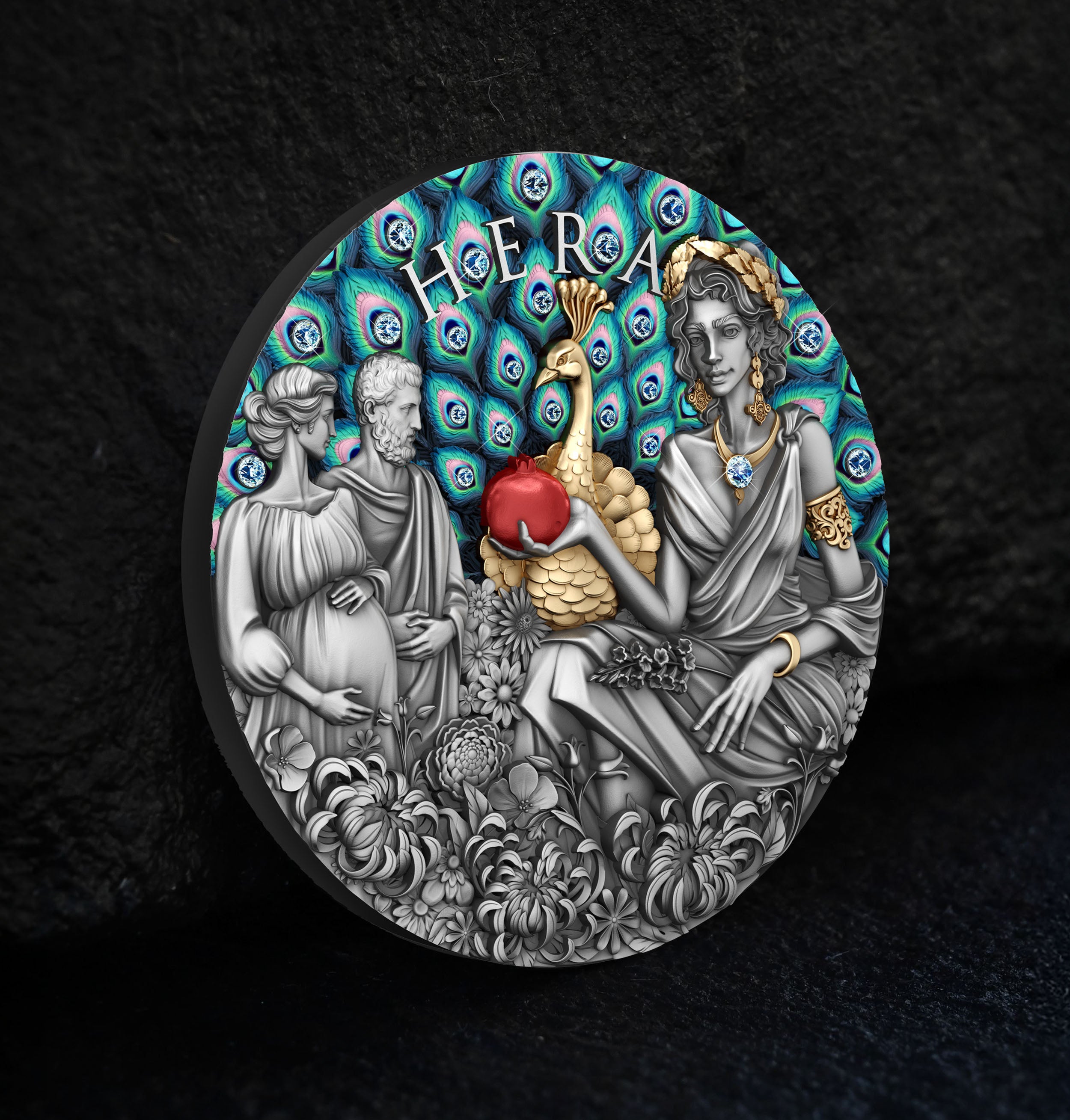 Hera – 2 oz .999 Silbermünze, Niue 2025 (T&S Coin, | Auflage: 500 | Antique Finish)