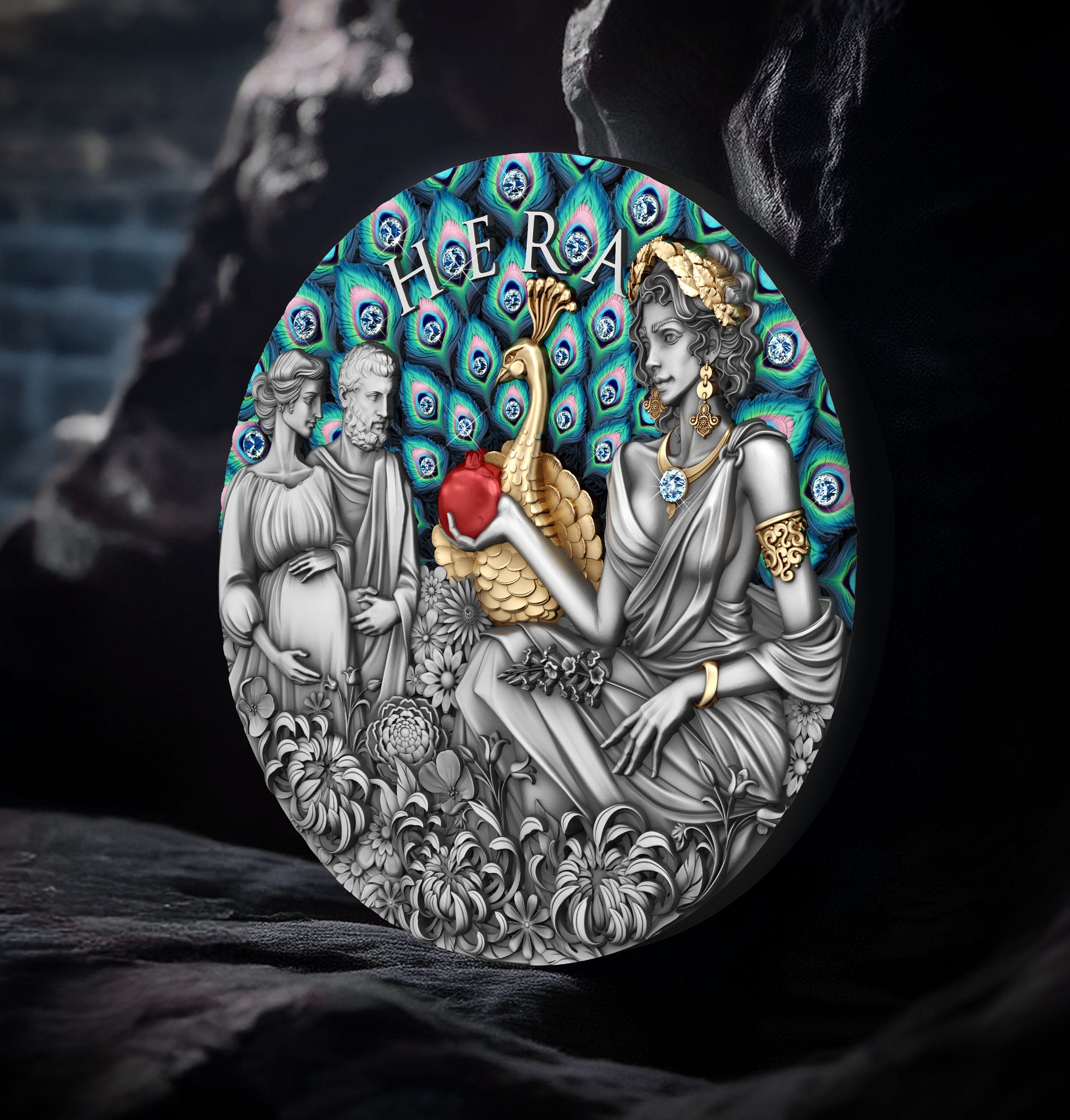 Hera – 2 oz .999 Silbermünze, Niue 2025 (T&S Coin, | Auflage: 500 | Antique Finish)