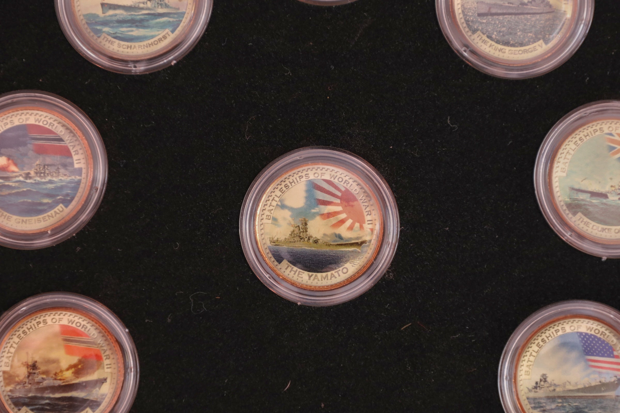 10er Münzset – Battleships of World War II (Farbedition | Auflage: 5.000 | Swiss Castell Mint)