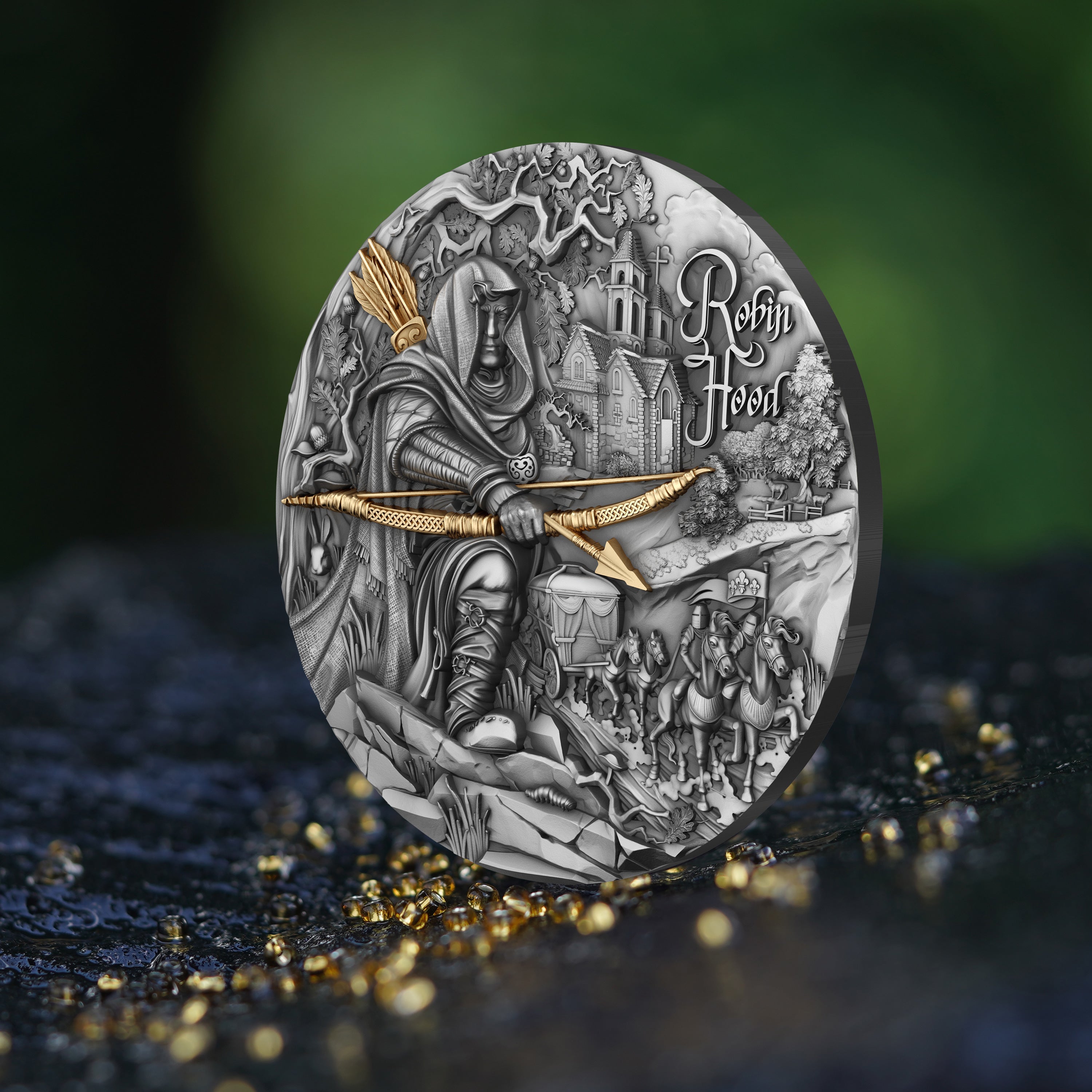 2 oz Silbermünze Robin Hood, Kamerun 2024 ( T&S | Auflage: 500)