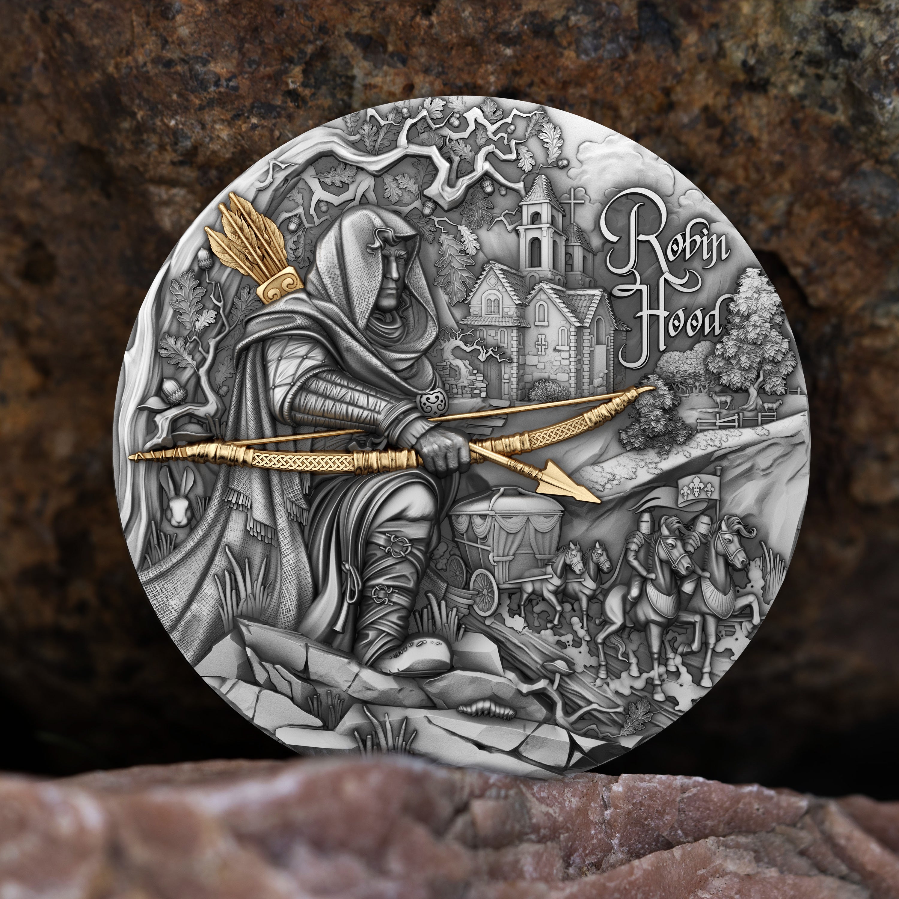 2 oz Silbermünze Robin Hood, Kamerun 2024 ( T&S | Auflage: 500)