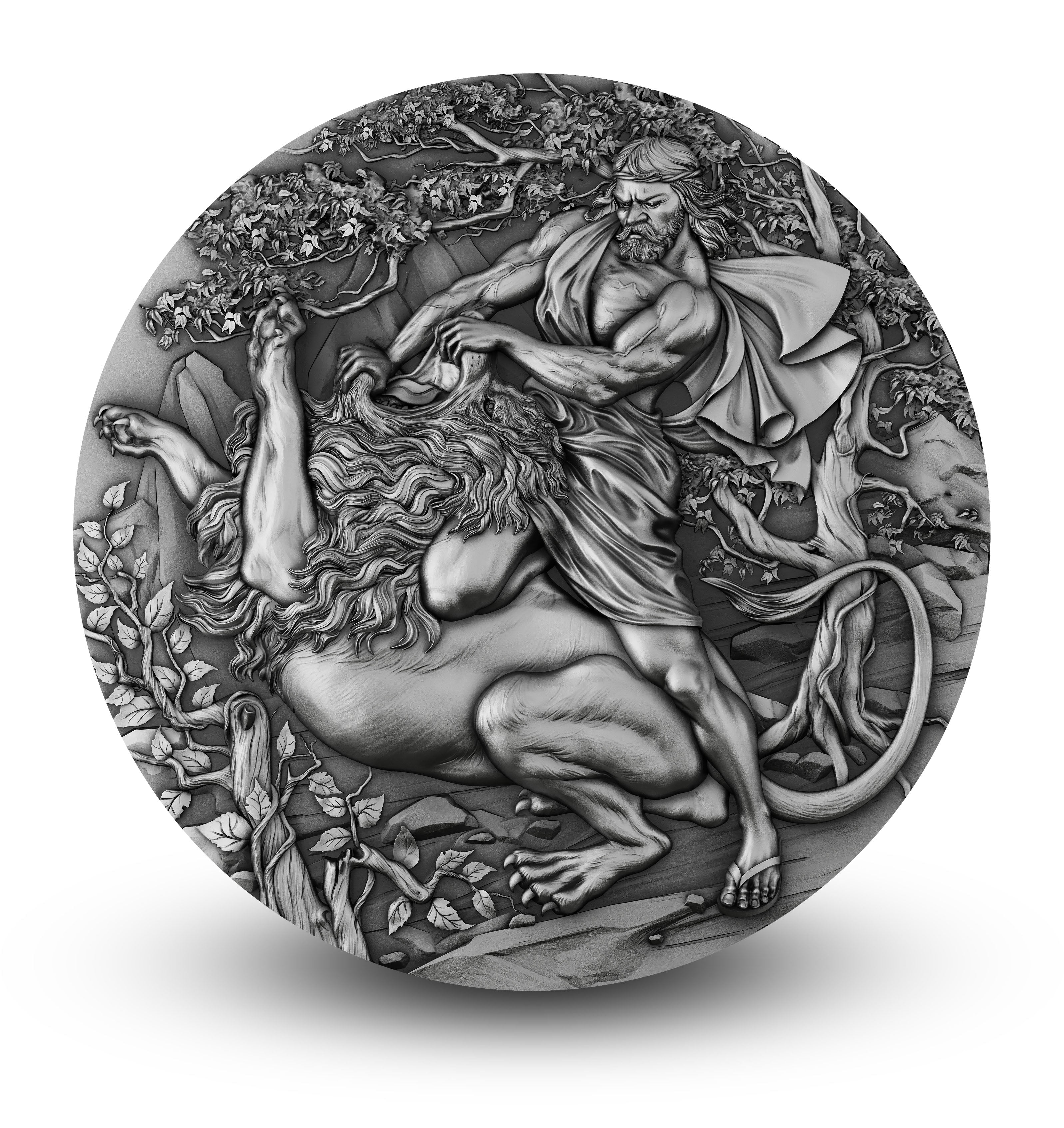 2 oz Silbermünze Samson, Niue 2023 ( T&S | Auflage: 500)