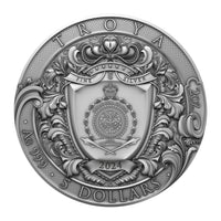 2 oz Silbermünze Troya 2024 – Niue (T&S | Auflage: 500 | .999 Feinsilber)
