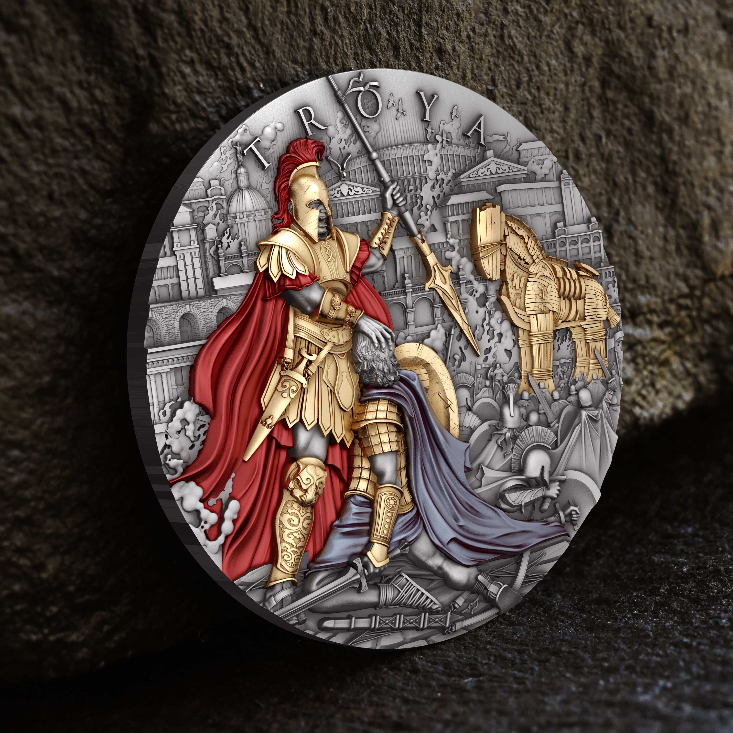 2 oz Silbermünze Troya 2024 – Niue (T&S | Auflage: 500 | .999 Feinsilber)